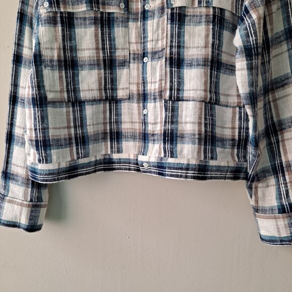 Adriano Goldschmied Smith Plaid Flannel Button Down Shirt Jacket Shacket Size S - Picture 7 of 10